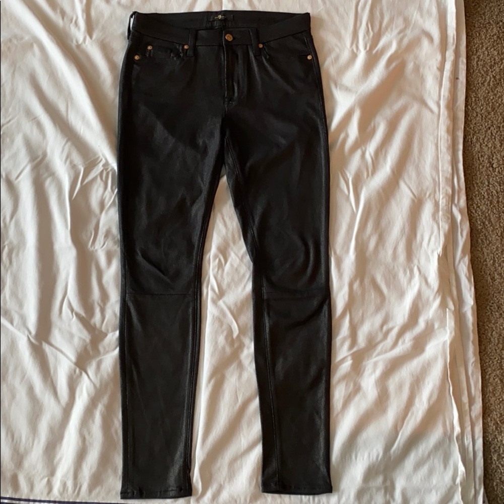 7 for all Mankind Crackled Faux Leather Jean